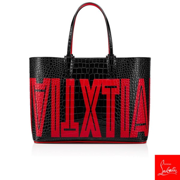 Authenticated Used Christian Louboutin Tote Bag Ladies Black Red Velvet  1225162B260 
