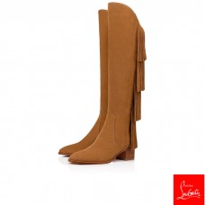 Christian Louboutin Tall Boots Boot Lionne Brown 55 mm Suede Women