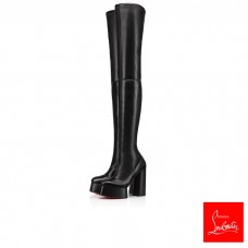 Christian Louboutin Tall Boots Foolili Black 130 mm Leather Women