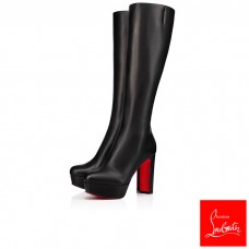 Christian Louboutin Tall Boots Janis Botta Black 120 mm Leather Women