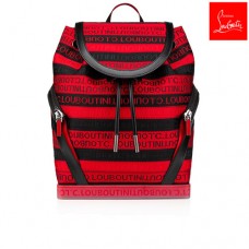 Christian Louboutin Backpacks Explorafunk Cl Strap Black/red Creative Fabric Men